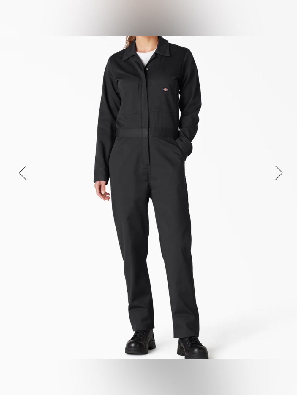 NEW Dickies Coveralls Women's size L Workwear Long Sleeve Cotton Black Jumpsuit